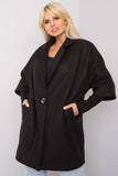 Loose Fit Women's Coat with Button Closure and Pockets