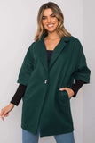 Loose Cut Women's Coat with Button Closure & Lining