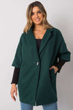 Loose Cut Women's Coat with Button Closure & Lining