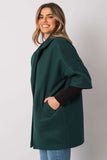 Loose Cut Women's Coat with Button Closure & Lining