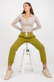Waist Tie Sweatpants with Slip Pockets - Cotton Blend
