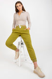Waist Tie Sweatpants with Slip Pockets - Cotton Blend
