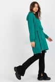 Extended Cut Hooded Sweatshirt with Side Zippers and Pocket
