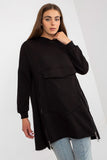 Extended Cut Hooded Sweatshirt with Side Zippers & Pocket