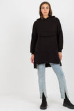 Extended Cut Hooded Sweatshirt with Side Zippers & Pocket