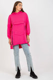 Extended Cut Hooded Sweatshirt with Side Zippers and Pocket