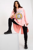Asymmetrical Hooded Women's Sweatshirt with Long Sleeves