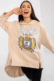 Asymmetrical Women's Hoodie with Long Sleeves