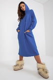 Hooded Loose-Fit Sweat Dress with Side Pockets
