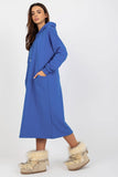 Hooded Loose-Fit Sweat Dress with Side Pockets