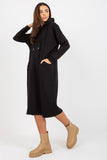 Hooded Loose-Fitting Sweat Dress with Side Pockets