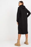 Hooded Loose-Fitting Sweat Dress with Side Pockets