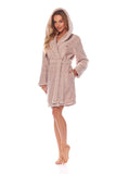 Cozy Hooded Women's Bathrobe with Pockets for Cold Days