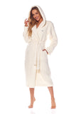 Cozy Women's Hooded Bathrobe with Waist Tie and Pockets