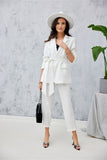 Elegant Straight-Leg Pants with Turn-Up Hem