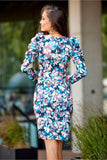 Convertible Dress with Buff Sleeves and Layered Neckline