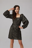 Chic Sequin Mini Dress with Elegant Puff Sleeves
