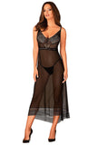 Chic Asymmetrical Long Nightgown with Elegant Pendant