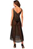 Chic Asymmetrical Long Nightgown with Elegant Pendant