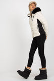 Quilted Down Jacket with Detachable Hood and Pockets