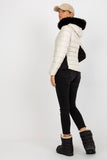 Quilted Down Jacket with Detachable Hood and Pockets