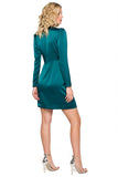 Shimmering Envelope Mini Dress with Front Detail