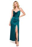 Stunning Maxi Dress with Flowing Neckline & High Leg Slit