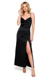 Stunning Maxi Dress with Flowing Neckline and High Slit