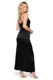 Stunning Maxi Dress with Flowing Neckline and High Slit