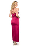 Stunning Maxi Dress with Flowing Neckline and High Slit