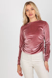 Adjustable Short Velour Blouse with Long Sleeves