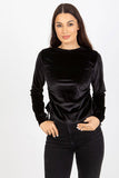 Adjustable Short Velour Blouse with Long Sleeves