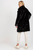 Elegant Buttoned Long Sleeve Fur Coat with Pockets