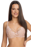 Elegant Pink Lace Semi-Padded Lingerie with Unique Design