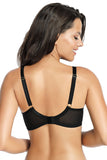 Seamless Black Bra with Tulip Neckline Design