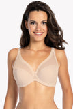 Semi-Padded Ribbed Microfiber Bra with Elastic Trim