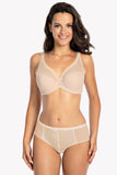 Semi-Padded Ribbed Microfiber Bra with Elastic Trim