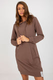 Cozy Hooded Sweat Dress with Long Sleeves and Pockets