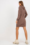 Cozy Hooded Sweat Dress with Long Sleeves and Pockets