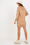 Cozy Hooded Sweat Dress with Long Sleeves and Pockets