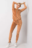 Cozy Velour Sweatshirt and Pants Set with Hood & Pockets