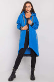 Dark Blue Women's Hooded Zip-Up Sweatshirt with Pockets