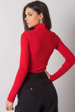 Fitted Long Sleeve One-Color Turtleneck Top