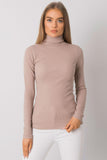 Fitted Long Sleeve One-Color Turtleneck Top