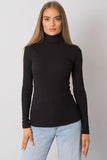 Fitted Long Sleeve One-Color Turtleneck Top