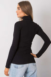 Fitted Long Sleeve One-Color Turtleneck Top
