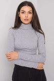 Fitted Long Sleeve One-Color Turtleneck Top