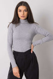 Fitted Long Sleeve One-Color Turtleneck Top