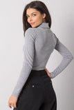 Fitted Long Sleeve One-Color Turtleneck Top