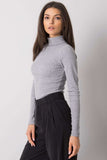 Fitted Long Sleeve One-Color Turtleneck Top